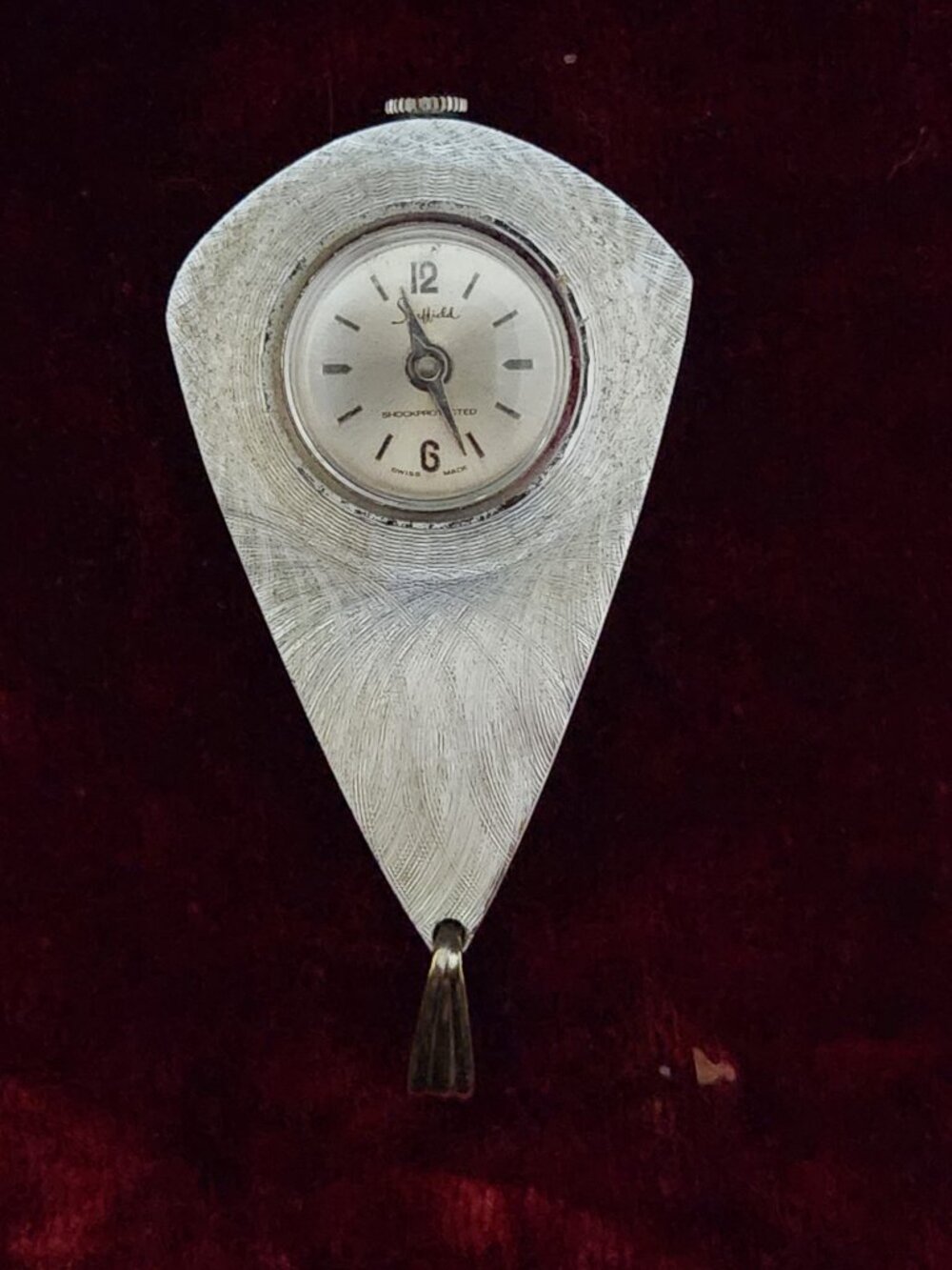 Vintage Retro Sheffield Mechanical Pocket Watch Gold Tone Pendant Swiss Made - Picture 2 of 4